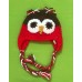 Brown and Red Owl Hat (6-12 mths)