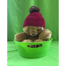 Maroon with Large Variegated Pom Pom Hat (Child)