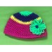 Multi-Color with Lime Green Flower Hat (3-6 mths)