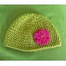 Sage Green with Bright Pink Flower Hat  (Child)