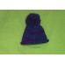 Purple and Green Variegated with Same Color Pom Pom Hat (Child)