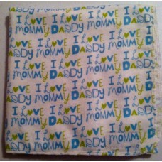  I Love Mommy and Daddy (Blue/Green) Receiving Blanket