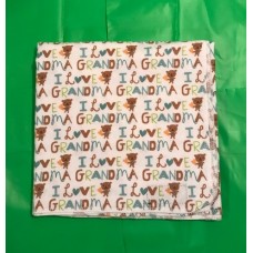 I Love Grandma (Brown/Teal) Receiving Blanket