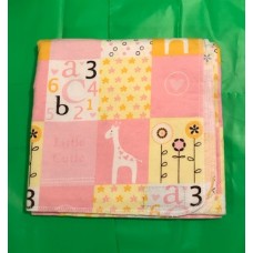 Little Cutie Print with Pink and Yellow Receiving Blanket