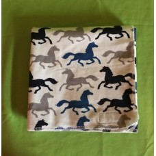 Blue and Gray Running Horses Receiving Blanket