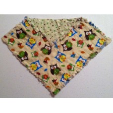 Bright Owls w/ Green & Brown Dots Bib