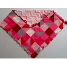 Pink & Grey Geometric Pattern w/ Pink Chevron Back Bib