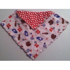 Baseball Print w/ Red & White Dots Back Bib