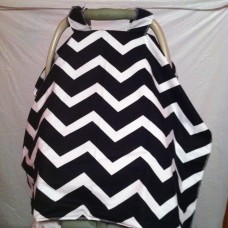 Black & White Chevron Car Seat Canopy