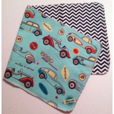 Classic Cars w/ Black Chevron Oops Rag