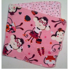 Classy Monkeys w/ Pink & Brown Dots Oops Rag